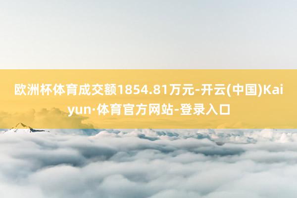 欧洲杯体育成交额1854.81万元-开云(中国)Kaiyun·体育官方网站-登录入口