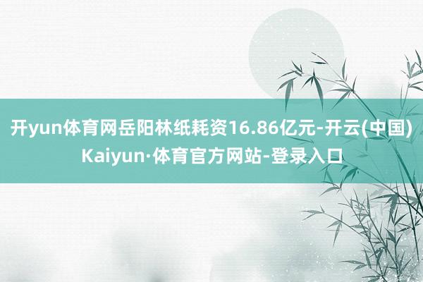 开yun体育网岳阳林纸耗资16.86亿元-开云(中国)Kaiyun·体育官方网站-登录入口