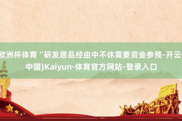 欧洲杯体育“研发居品经由中不休需要资金参预-开云(中国)Kaiyun·体育官方网站-登录入口
