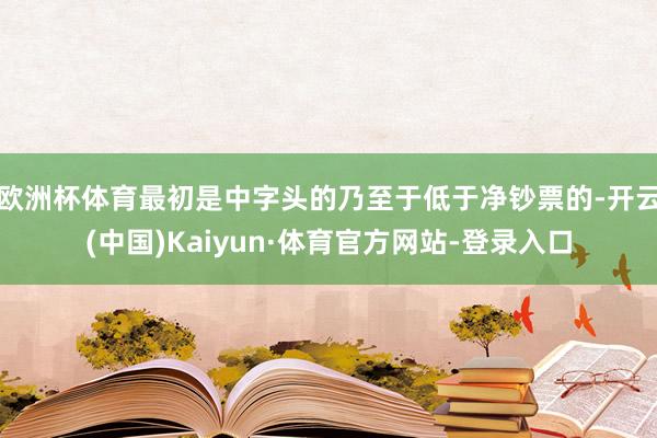 欧洲杯体育最初是中字头的乃至于低于净钞票的-开云(中国)Kaiyun·体育官方网站-登录入口
