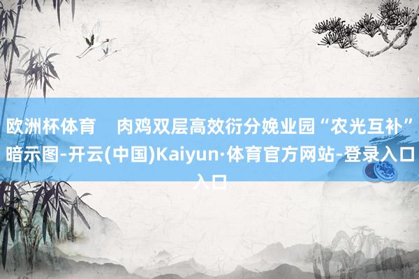 欧洲杯体育    肉鸡双层高效衍分娩业园“农光互补”暗示图-开云(中国)Kaiyun·体育官方网站-登录入口