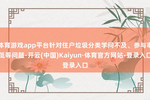 体育游戏app平台针对住户垃圾分类学问不及、参与率低等问题-开云(中国)Kaiyun·体育官方网站-登录入口
