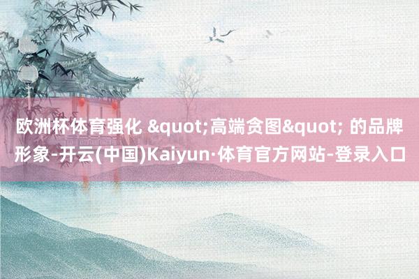 欧洲杯体育强化 "高端贪图" 的品牌形象-开云(中国)Kaiyun·体育官方网站-登录入口