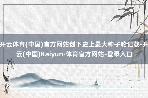 开云体育(中国)官方网站创下史上最大种子轮记载-开云(中国)Kaiyun·体育官方网站-登录入口