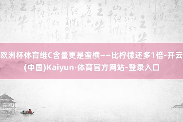 欧洲杯体育维C含量更是蛮横——比柠檬还多1倍-开云(中国)Kaiyun·体育官方网站-登录入口