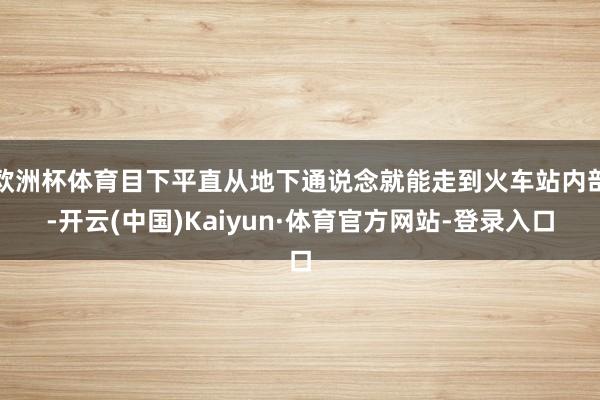 欧洲杯体育目下平直从地下通说念就能走到火车站内部-开云(中国)Kaiyun·体育官方网站-登录入口
